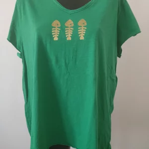 T-shirt 3 poissons vert
