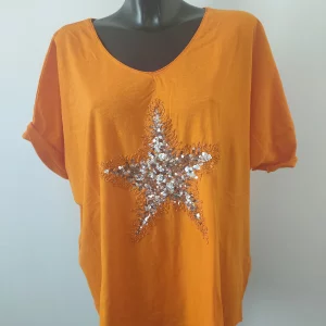 T-shirt Grosse étoile orange